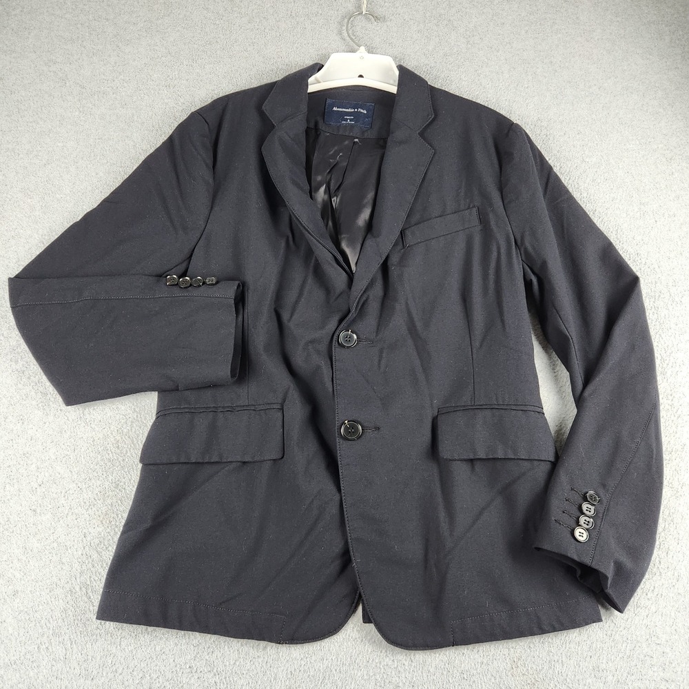 Abercrombie & Fitch Blazer Mens Small Black Stretch Single Breasted Two Button